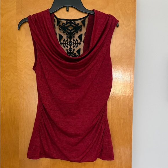 Tops - Elegant Red Cowl Neck Top